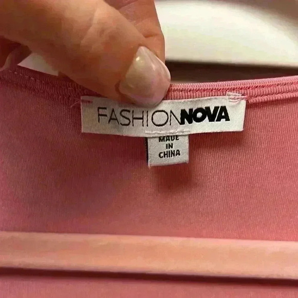 Fashion Nova Long Sleeve Bodycon Dress Size Small Pink - Picture 2 of 6